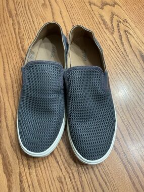 OluKai women Slip-On Mesh Loafers in Charcoal Navy